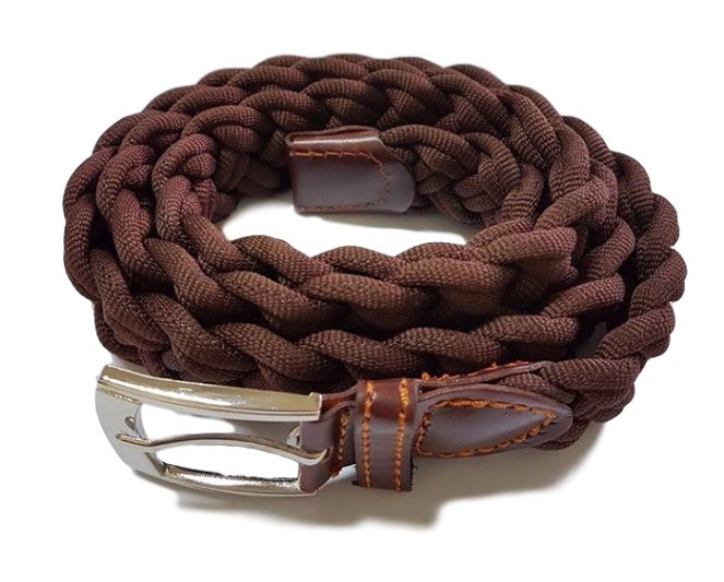 Cinta Cintura Uomo Intrecciata Marrone 2K-6040 Glamour Fashion Alla Moda hac