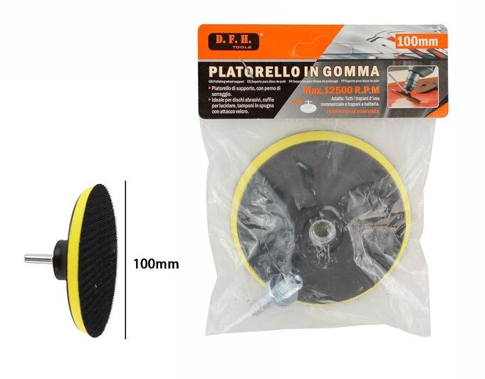 Disco Abrasivo Ricambio Levigatrice Platorello In Gomma Diametro 100mm dfh
