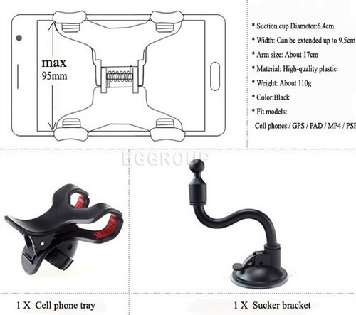 For iPhone XS Max XR X 7 8 Universal Car Windshield Mount Holder Stand Brackets