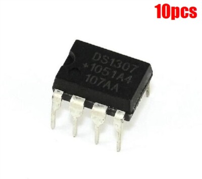 10Pcs Real-Time Clock Rtc Serial 512K I2C DIP8 DS1307 DS1307N New Ic us