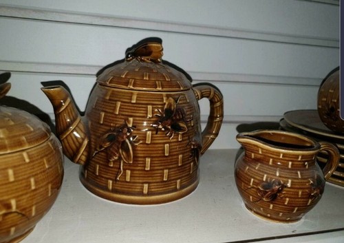 Kaffeeservice Keramik u. Honigtöpfe, 50er Jahre, Sammler, Imker, Bienenfreunde