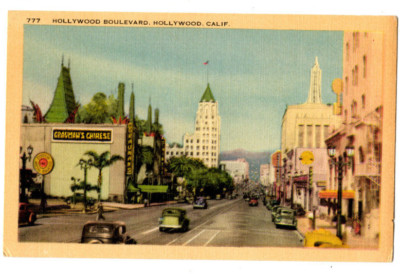 HOLLYWOOD BOULEVARD Los Angeles, California postcard