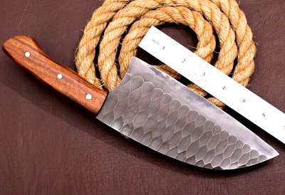 Custom Made Cleaver Chef Meat Chopper Butcher Knife - Forged Carbon Steel 1812