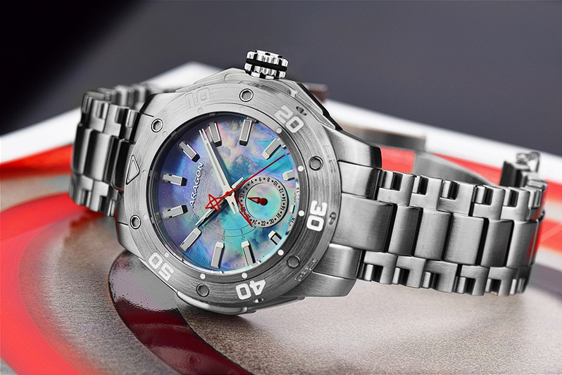 Pre-owned Aragon Power Reserve Indicator Watch Automatic 44mm Mother-of-pearl Sii Ne57