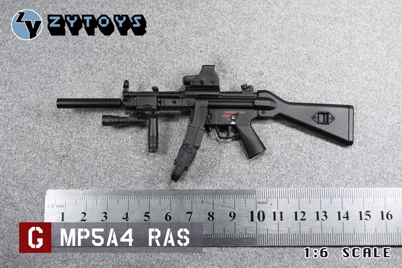 ZYTOYS ZY8042G 1/6 MP5A4 RAS WWII Gun Rifle Weapon Model Fit
