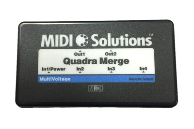 MIDI Solutions MultiVoltage Quadra Merge 4-in 1-out MIDI Merge Box