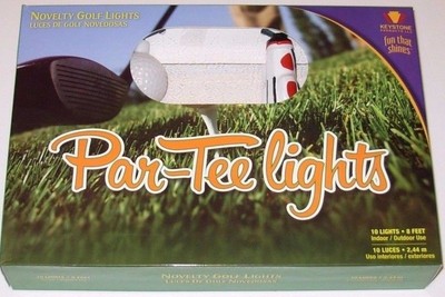 Novelty Golf Lights 10 Lights 8 Feet w/Green Wire NEW