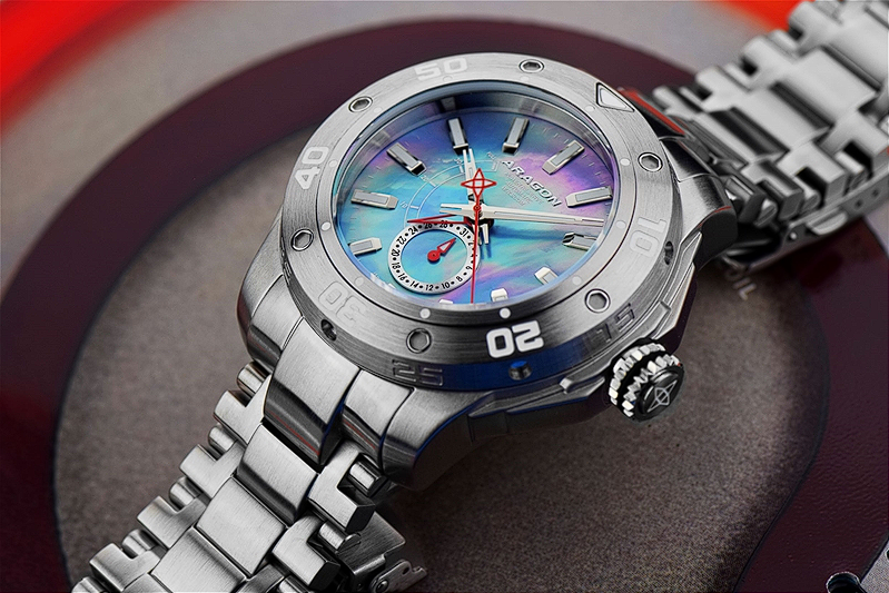 Pre-owned Aragon Power Reserve Indicator Watch Automatic 44mm Mother-of-pearl Sii Ne57