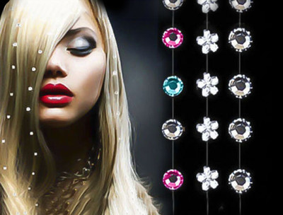 Clip in extensions Strass Haar Extension Strähnen Haarverlängerung Kristall