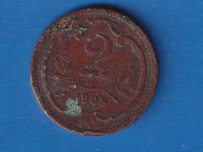 AUSTROUGARSKA 2 HELLER 1908 (Ko 1413 )