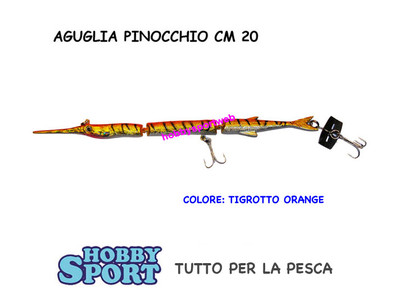 ARTIFICIALE PINOCCHIO AGUGLIA 20 CM TIGROTTO 3 SEZIONI PER SPIGOLA SERRA 650900