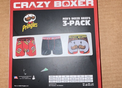 PRINGLES CHIPS CRAZY BOXER BRIEFS 3 PACK MENS SIZE M L XL NEW