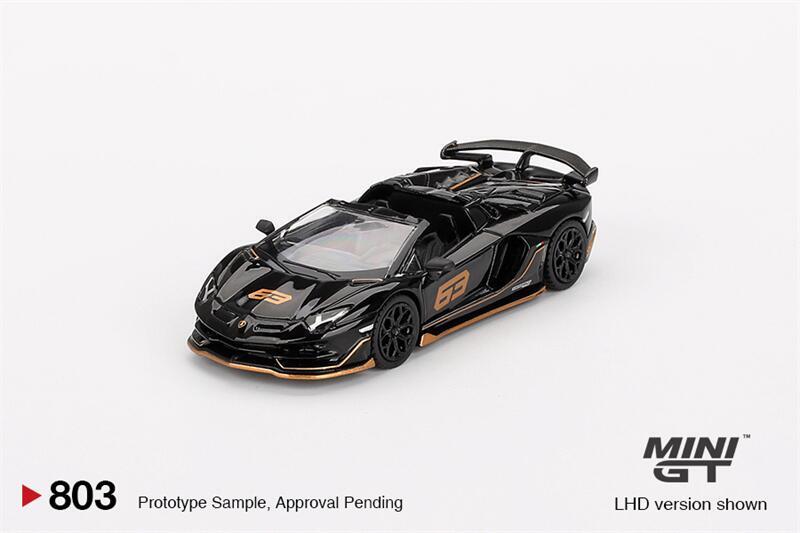 MINI GT 1:64 Aventador SVJ 63 Roadster Nero Aldebaran Model