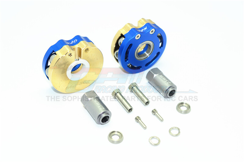 For Traxxas TRX-4 BRASS PEND. WHL. AXLE WEIGHT W/ALLOY LID+23MM HEX ADAPTER-BLUE