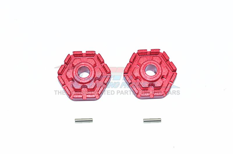 For Traxxas Maxx-ALUMINUM WHEEL HUB HEX (+2MM) -1 Pair Set-Red