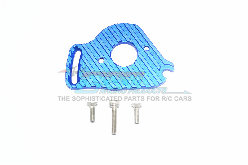 For Traxxas Slash -ALUMINUM MOTOR PLATE WITH HEAT SINK FINS - 4PC SET - BLUE