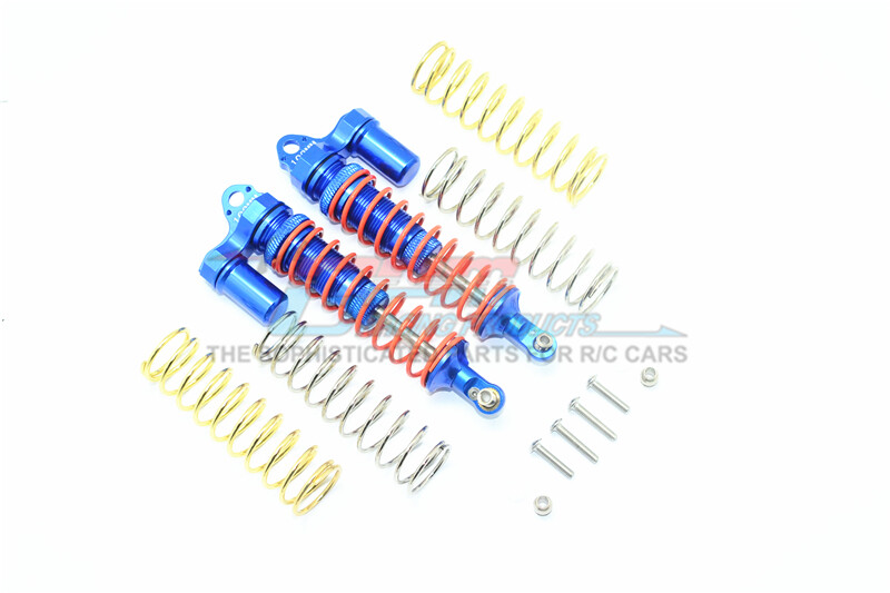 For Traxxas Rustler-ALUM. REAR ADJ. L-SHAPE SHOCKS 102MM-14PC-BLUE/ORANGE