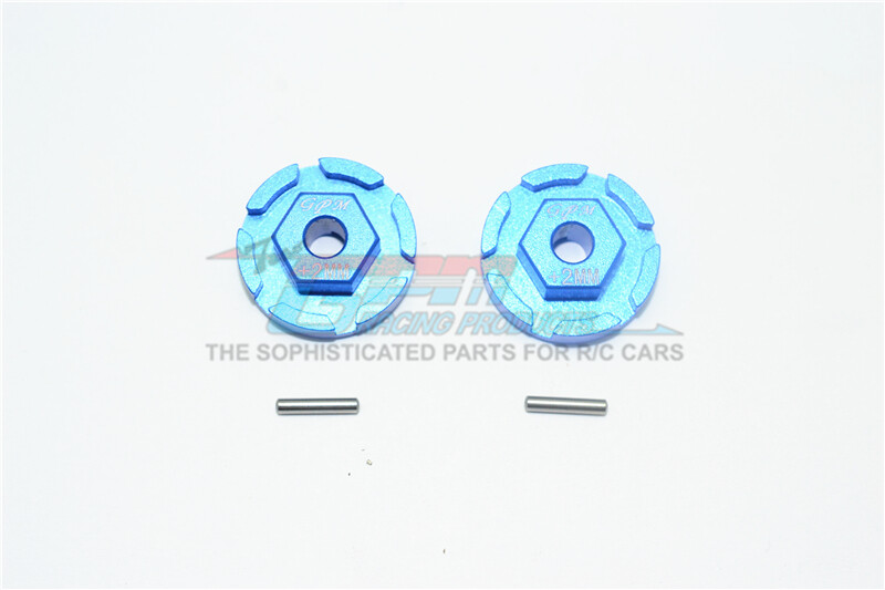 For Traxxas RUSTLER-ALUMINUM HEX ADAPTER (+2MM) -4PC SET-BLUE