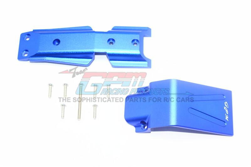 For Traxxas E-Revo 2.0-ALUMINUM FRONT SKID PLATE - 9PC SET - BLUE