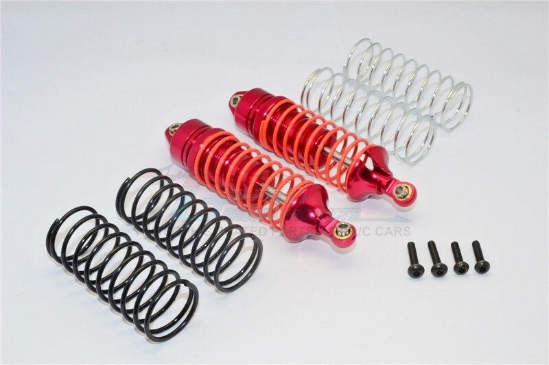 For Traxxas Slash -ALLOY FRONT ADJ. SHOCKS WITH ALLOY BALL ENDS - RED/ORANGE