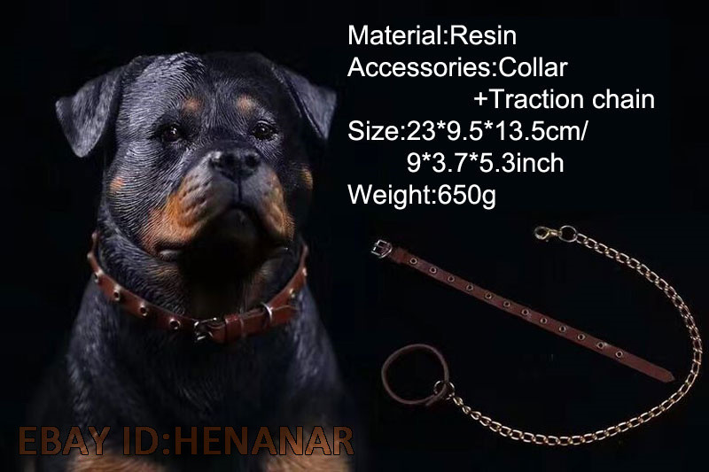 JXK 1/6 Black Rottweiler Germany Animal Model Resin Figure