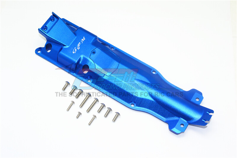 For Traxxas E-Revo 2.0-ALUM. 3D SKID PLATE FOR MIDDLE OF CHASSIS-13PC SET-BLUE