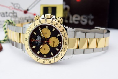 Rolex Daytona Gold Steel Black Dial Paul Newman 116523 Rehaut WATCH CHEST