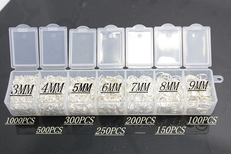 2500PCS 3-9MM Making Jewelry Findings 925 Sterling Silver Plated Open