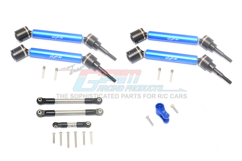 For Traxxas Maxx-STNLESS TIE ROD+25T SERVO HORN&STEEL F+R ADJ CVD DRV SHFT-Blue