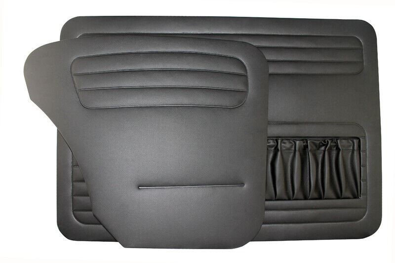 For VW OLD BEETLE BUG KAFER 1300 DOOR PANEL SET BLACK 1965-1966