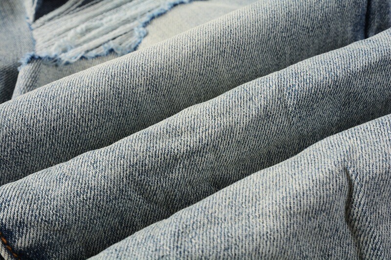 New Purple Brand Men's Personality Jeans 2024-American style worn-out holes C