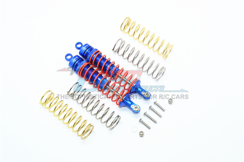 For Traxxas Rustler -ALUMINUM REAR ADJUSTABLE SHOCKS 102MM - 1 PAIR-BLUE/ORANGE