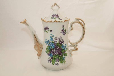 Vintage Lefton China Spring Bouquet Creamer, Sugar, Coffee Pot -Excellent-