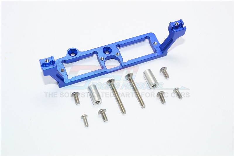 For Traxxas TRX-4 ALUMINUM F&R GEAR BOX 2-SPEED DIFF LOCK SERVO MOUNT-BLUE