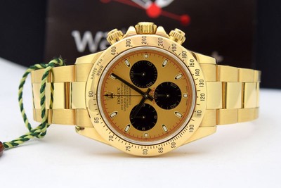 Rolex Daytona Yellow Gold Champagne Paul Newman Dial Rehaut 116528 Watch Chest