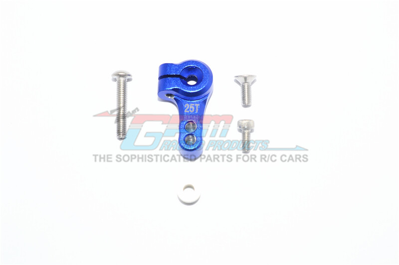 For Traxxas Slash -ALUMINUM ADJUSTABLE 25T SERVO HORN - 5PC SET - BLUE