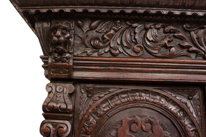 Outstanding Carvings on this French Renaissance Armoire, Oak, 19th Century