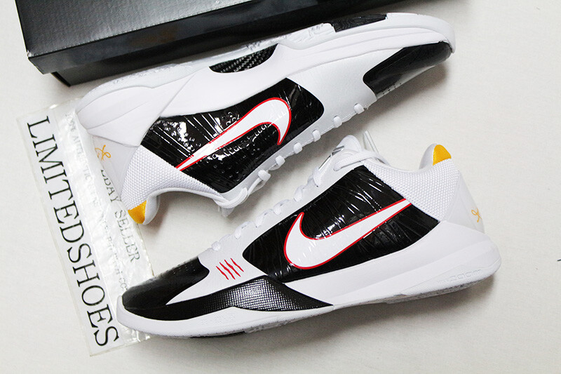 Pre-owned Nike Kobe 5 V Protro "alternate Bruce Lee" White Black Red Cd4991-101 Mamba In White/black-comet Red-white