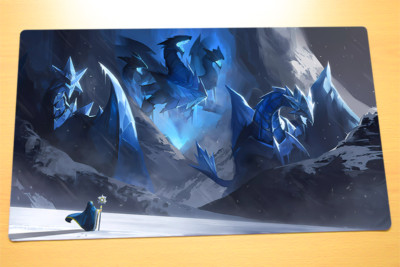 No.3090 Yugioh TCG Playmat Trishula Gungnir Brionac Dragon Prior of Ice Barrier