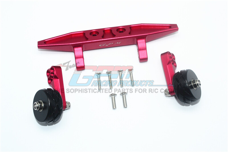 For Traxxas RUSTLER-ALUMINUM REAR ADJUSTABLE WHEELIE -9PC SET-RED