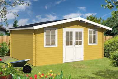 Gartenhaus HOBY BIDASOA 28 Blockhaus 500x400cm 28mm Holzhaus Ferienhaus 
