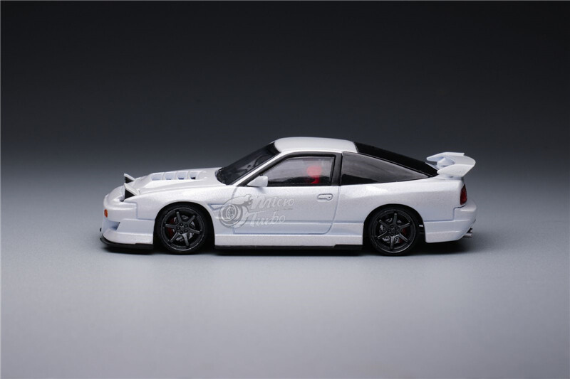 Micro Turbo 1:64 180SX Spirit Metallic White Diecast Model