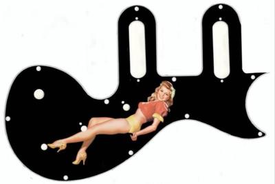 Pickguard Epiphone Les Paul SL Graphical Graphic Scratchplate  Pin Up Shorts BK