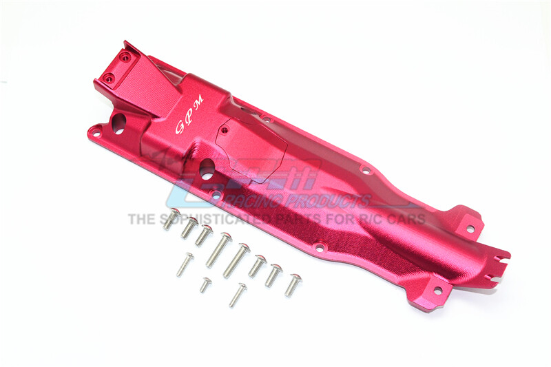 For Traxxas E-Revo 2.0-ALUM 3D SKID PLATE FOR MIDDLE OF CHASSIS - 13PC SET - RED