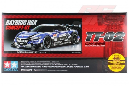 Tamiya 58599 1/10 RC TT-02 Chassis Car Kit Honda RAYBRIG NSX