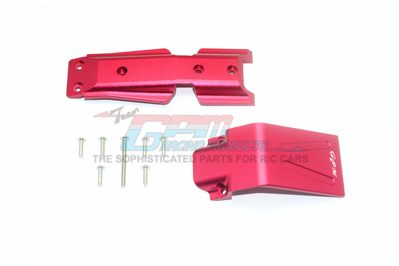 For Traxxas E-Revo 2.0-ALUMINUM FRONT SKID PLATE - 9PC SET - RED