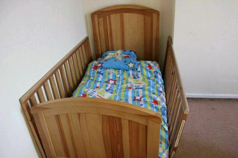 Mothercare drop side cot bed and mattress in Newcastle, Tyne and Wear