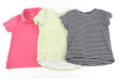 Lot of 3 Girl's Tops Shirts Short Sleeves Pink Black White Green Size Medium 8