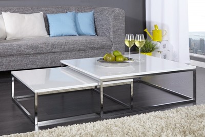 Couchtisch Weiss Mit Metallgestell