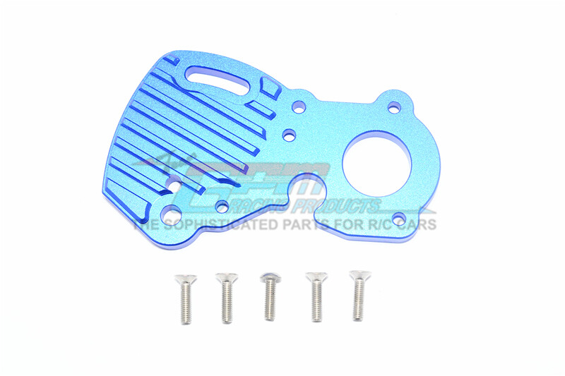 For Traxxas E-Revo 2.0-ALUMINUM MOTOR PLATE WITH HEAT SINK FINS - 6PC SET - BLUE